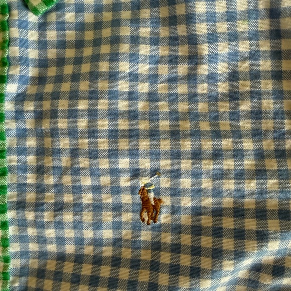 Ralph Lauren Boys Shirt SZ 8 Green Blue Pink Gingham Check Preppy  Short Sleeve - Picture 4 of 6